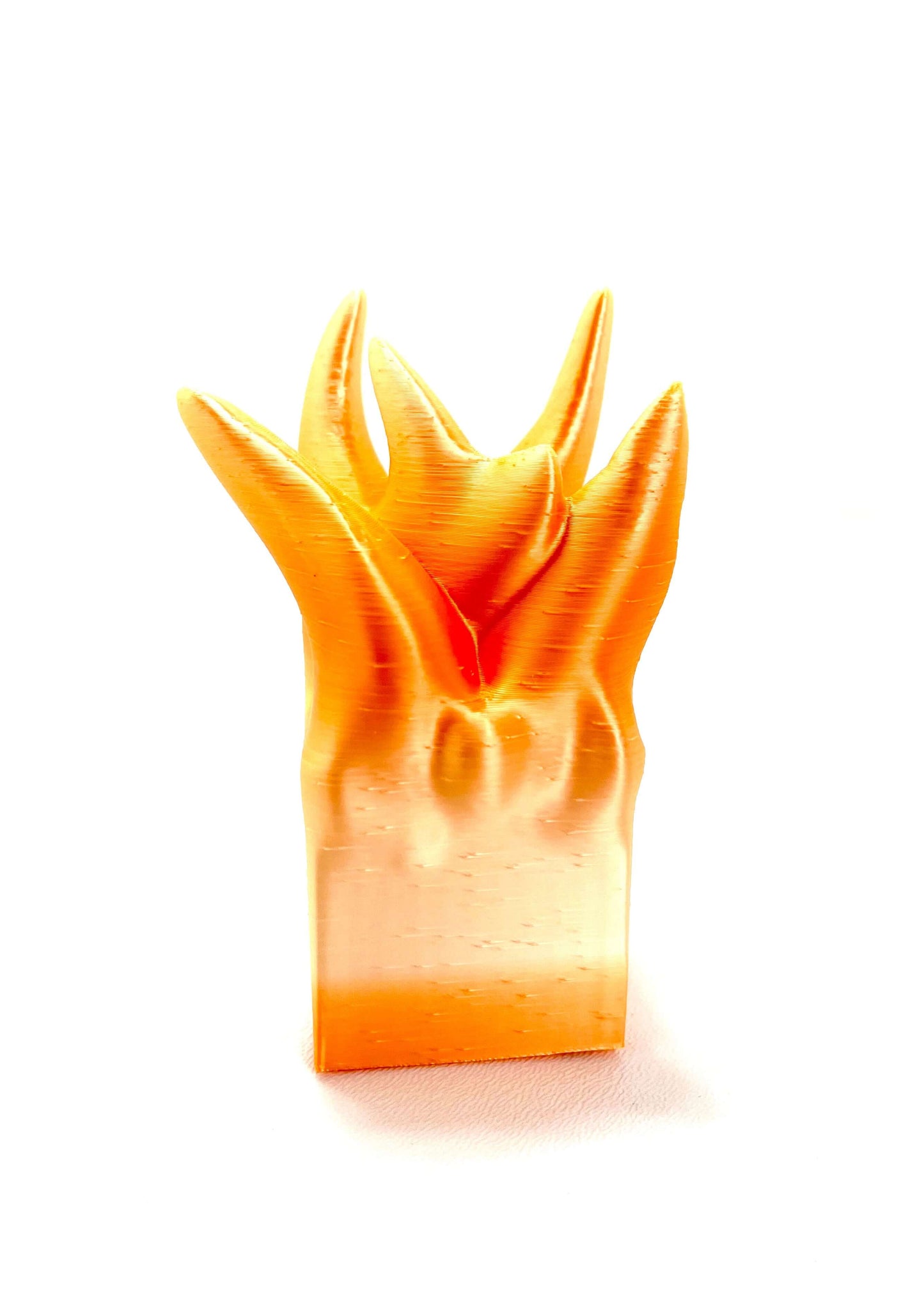 Realistic orange Zeb3D dumpster fire figurine for office decor and gag gift.